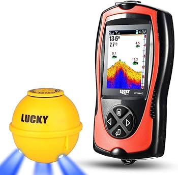 Amazon | LUCKYLAKER ワイヤレス 魚群探知機 ポータブル 魚探